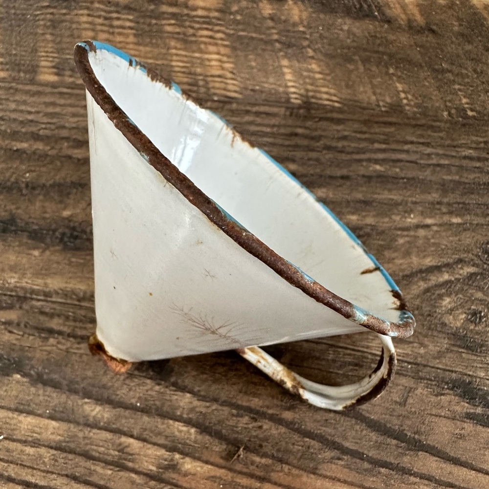 Vintage enamelware funnel